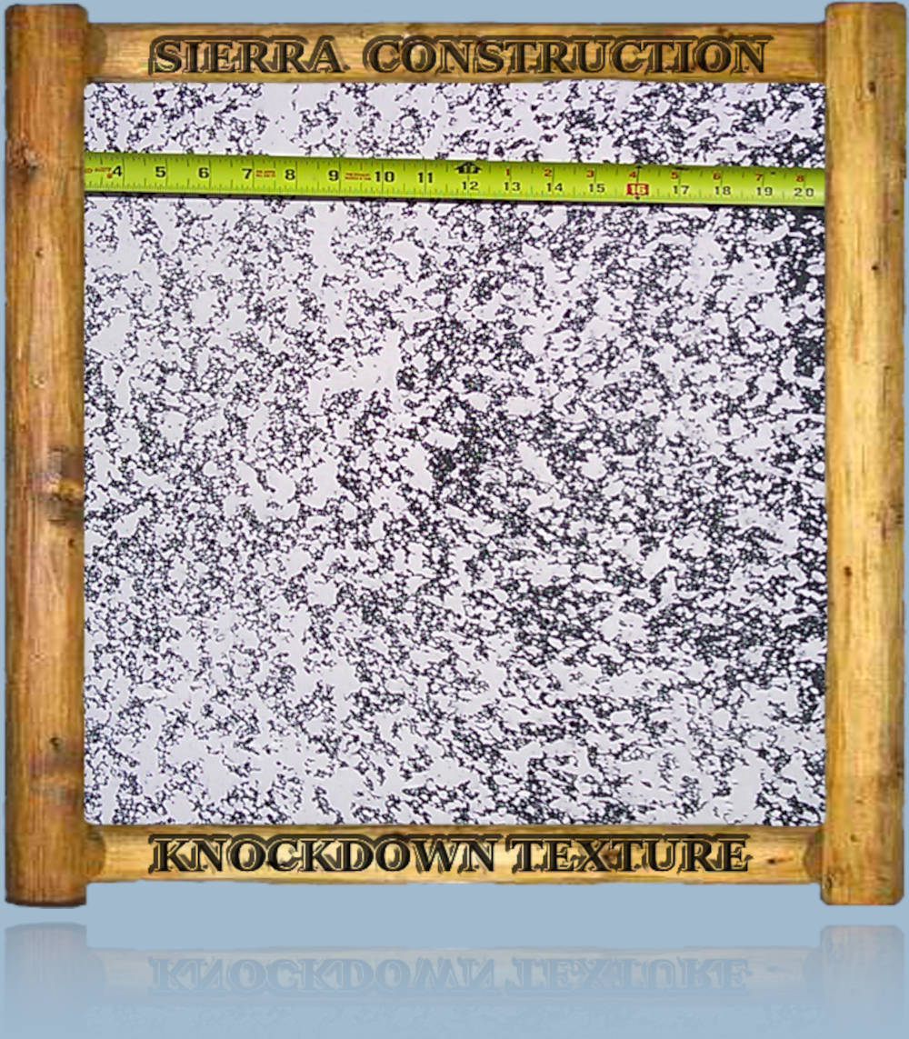 Knock Down texture sample, this 
										texture was one of the most used textures in residential construction in the colorado 
										mountain area in the 90s.