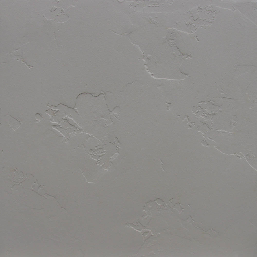 sample showing a 2x2 piece of drywall after its been textured with a skip trowel texture, primed and painted.